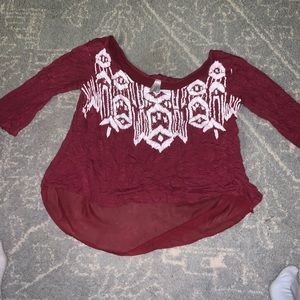 3/4 hi-low shirt with shear open back